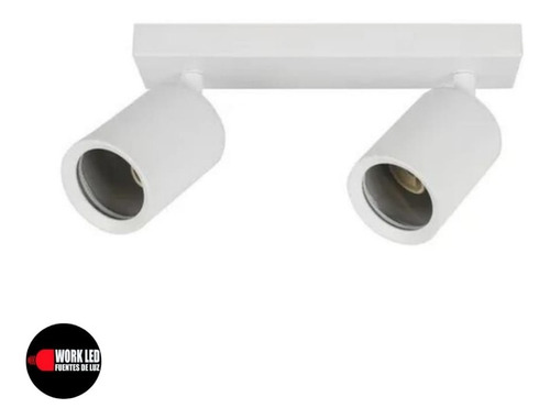 Foco Aplique Porta 2 X Gu10 Blanco Techo O Muro Orientable 