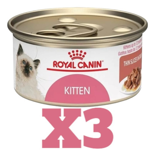 03 Latas Felino Royal Canin Gato Bebé * Kitten * 85g