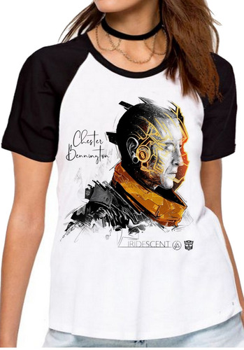 Blusa Feminina Camiseta Chester Linkin Park Iridescent Trans