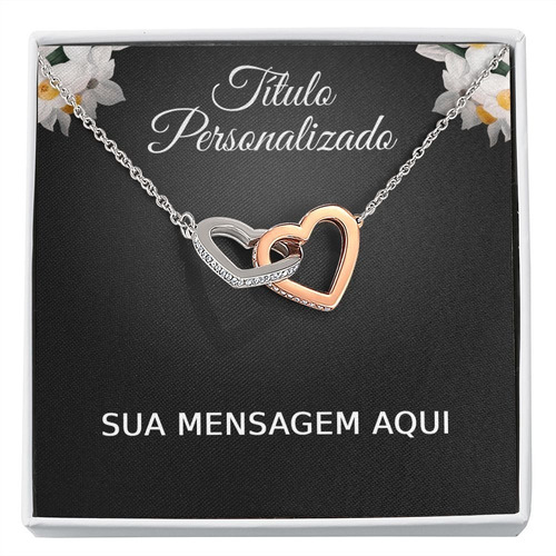 Presente Personalizado Colar Feminino Prata 925 E Ouro Joia