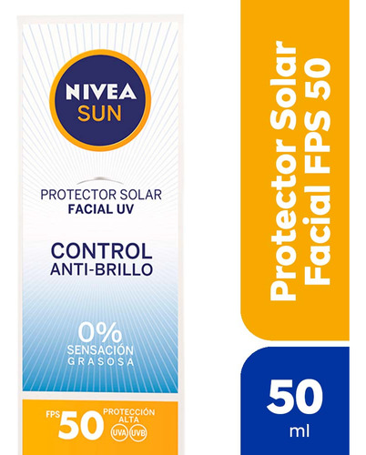 Nivea Sun Control Anti Brillo Protector Solar Facial Fps 50 50ml