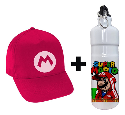 Pack Jockey De Malla Y Botella Aluminio Mario Super Mario