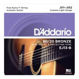 Encordoamento Violão D'addario Ej13 Aço 011 Bronze