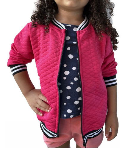 Kit 2 Jaquetas Blusa Moda Infantil Bomber Feminina Blogueiri