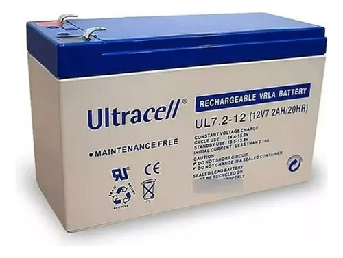2 Baterias Gel Alarma Ups Leds 12v 7ah 12 7a Ultracell