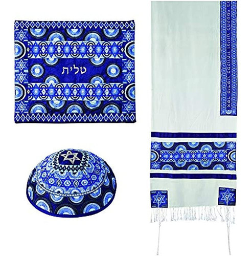 Yair Emanuel Talit Mantón De Oración Gadol + Bolsa + Kipá +