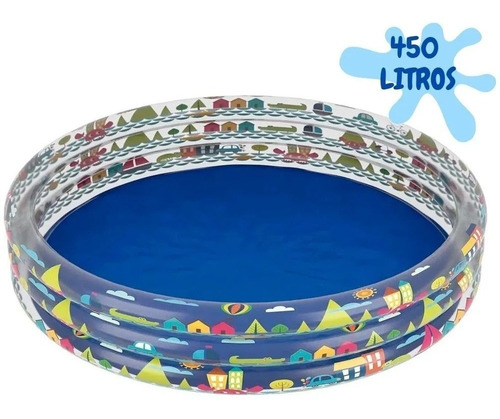 Piscina Plástica Infantil Azul 450 Litros Peixinhos - Mor Cor Sem-informacao