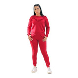 Conjunto Feminino Blusa Manga Calça Moda Plus Size Promoção 