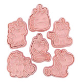 Set 6 Cortadores Marcadores De Fondant Unicornio