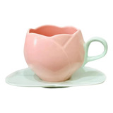 Taza De Té Y Platillo Exquisitos Tulipanes