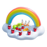 Inflable Para Bebidas Con Forma De Nube Arcoiris Flotante