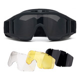 Gafas Tácticas Goggle Militares Airsoft Gotcha Con 3 Lentes