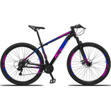 Bicicleta  Ksw 2020 Xlt Aro 29 15  24v Freios De Disco Hidráulico Câmbios Shimano Tourney Tz31 Cor Preto/rosa/azul