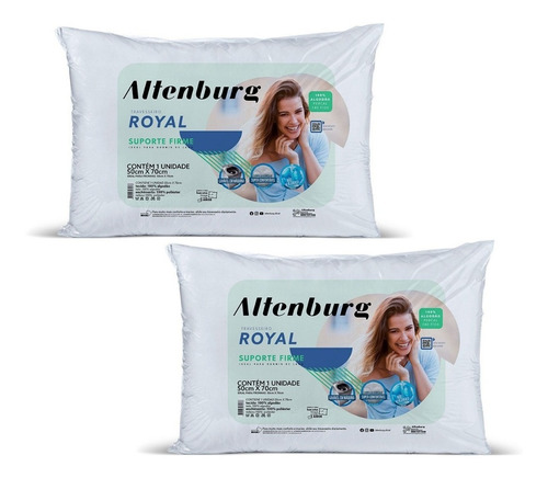 2 Travesseiro Altenburg Royal 100% Algodão Alto E Não Alergi