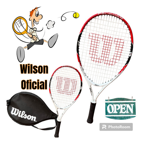 Raqueta Wilson Federer Juniors Funda Hermosa Excelente