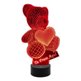 14 Febrero Amor Lampara Led 3d Osito Touch 7x1 Personalizada