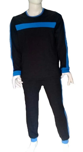 Pijama Hombre Playera Y Pantalon Gris Azul 100121