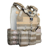 Colete Plate Carrier + Peças Modulares + Bandoleira Tática