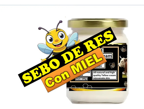 Crema Sebo Res Natural 100% Beef Tallow Bálsamo  Vidrio | Meses sin interés