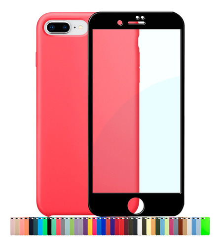 Capinha Silicone Compatível iPhone Todos Modelos + Película