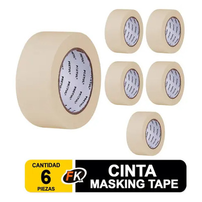 6 Cinta Masking Tape De 2 X 50 M, Pretul 20672 | Envío gratis