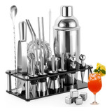 Kit De Cocteleria 25 Pcs Bartender Con Soporte 750ml