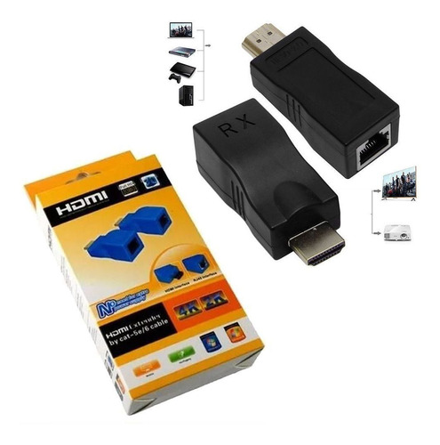 Extensor Conversor Hdmi 4k Rede Rj45 Projetor Tv Notebook Pc