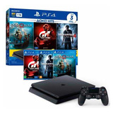 Playstation 4 Slim 1tb, Ps4 Slim, Play 4 3 Jogos, Nf/