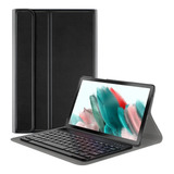 Capa Book + Teclado Sem Fio Para Galaxy Tab A8 2021 X200 205