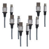 10 X Cables Tipo C A Usb Mallado Reforzado 1 Metro 3.1 Amper