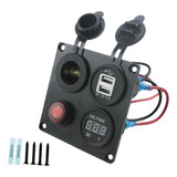 Cargador Usb Doble De Tableta Gps 5v 3,1a Voltímetro Led