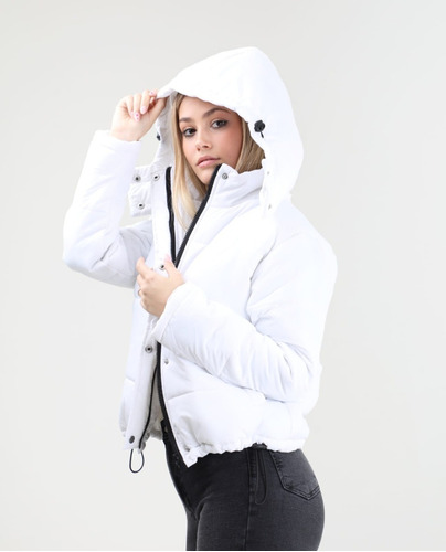 Campera Mujer Puffer Inflable Blanca 