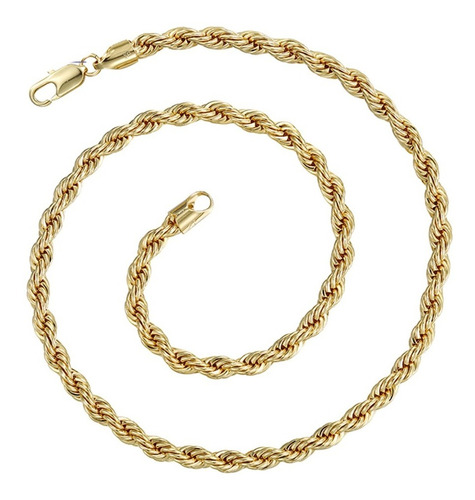 Cadena Oro 14k Lam Torzal 60cm X 6mm Gruesa Regalo Elegante