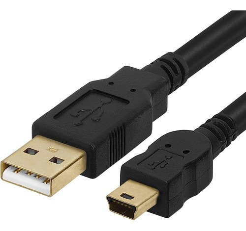 Cable Usb 2.0 A Mini Usb Compatible Con P3 1.50 Metros Color Negro