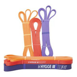 Combo 3 Bandas Dominadas Resistencia Entrenamiento Hyggefit 