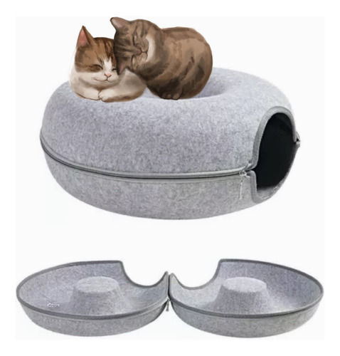 Cama De Feltro Em Túnel Para Gatos Donuts Ninho De Animais