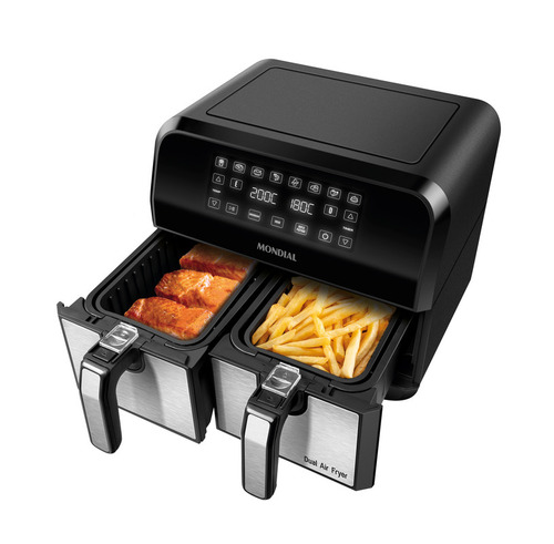 Fritadeira Air Fryer Dual Duplo Afd-01-bi Cesto 8l Mondial Cor Preto 110v