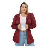 Max Blazer Feminino Plus Size Sobretudo Longo Neoprene 