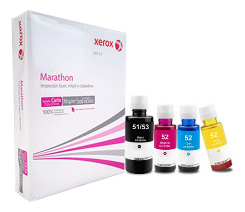 4 Tinta Compatible C/ Hp Gt52 5820 115 315 415 515 +500hojas