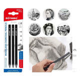 Set 3 Lápiz De Carbón Carboncillos Para Dibujar Bocetos Hb