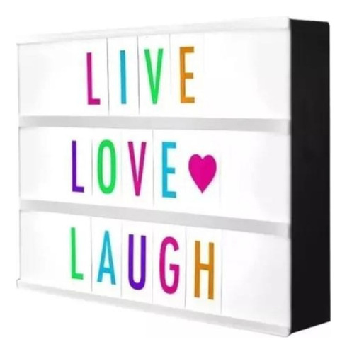 Cartel Luminoso Led Letras Negras + Colores + Emojis Lightbo