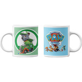 Tazones Tazas Blancas Rocky Camion Basura Paw Patrol