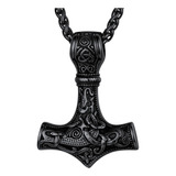 Collar Vikingo Nórdico Con El Martillo De Thor Y Amuleto Par
