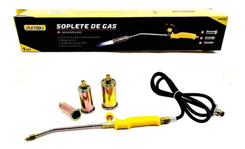 Soplete De Gas 3 Boquillas 30-40-50 + 1.5mt Cable Uyustools