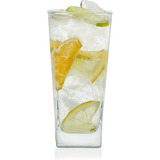 4 Vaso Vidrio Cubero Jaibolero Highball City Cuadrado 425ml