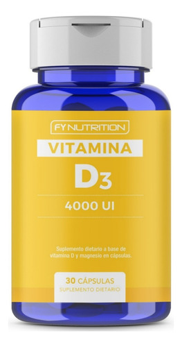 Vitamina D3 Fynutrition - 4000 Ui (100mcg) Con 78mg De Magnesio - Cápsulas En Frasco De 30 Un.