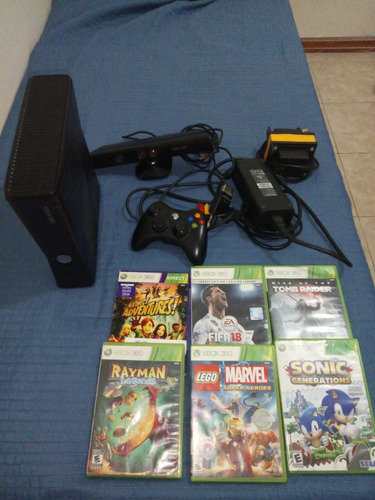 Xbox 360 + Joystick+6 Juegos Originales +kinetc