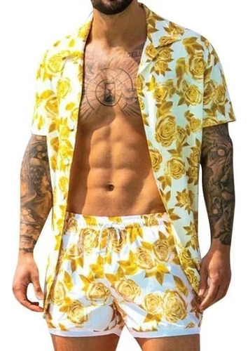 B Conjunto De Hombre Con Estampado Premium De Ropa De Playa