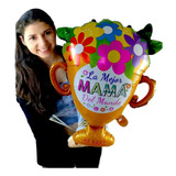 12 Globos Gigante Dia De La Madre Mama Trofeo Helio Sin Vara