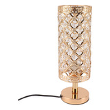 Lámpara De Mesa Crystal Gold E26 Socket Eu Cable Decorativa